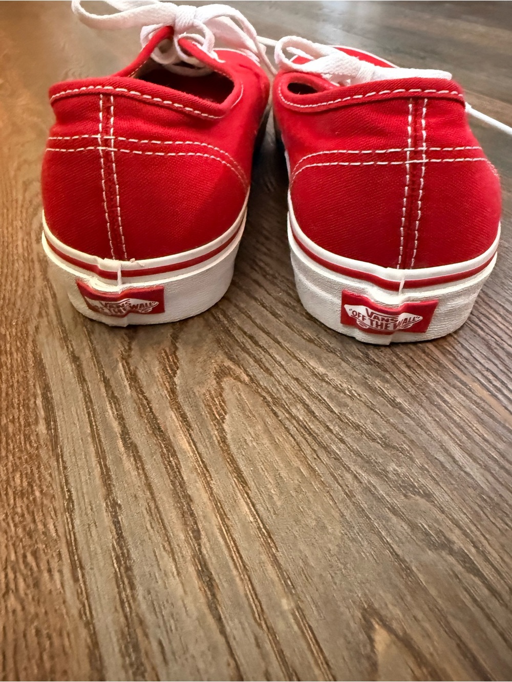 Vans Red Canvas Authentic Sneakers - Picture 4 of 5